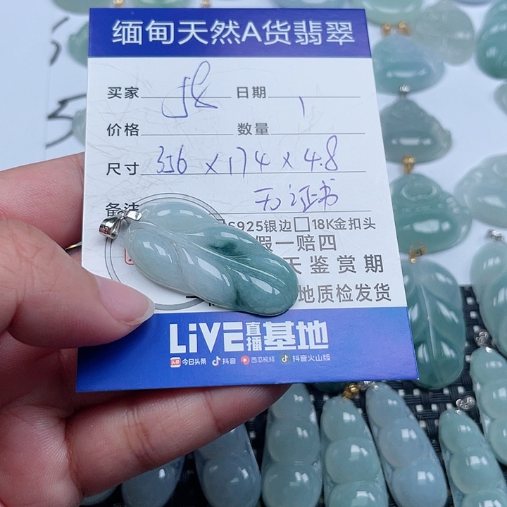 翡翠颈饰银S925镶嵌天然翡翠吊坠