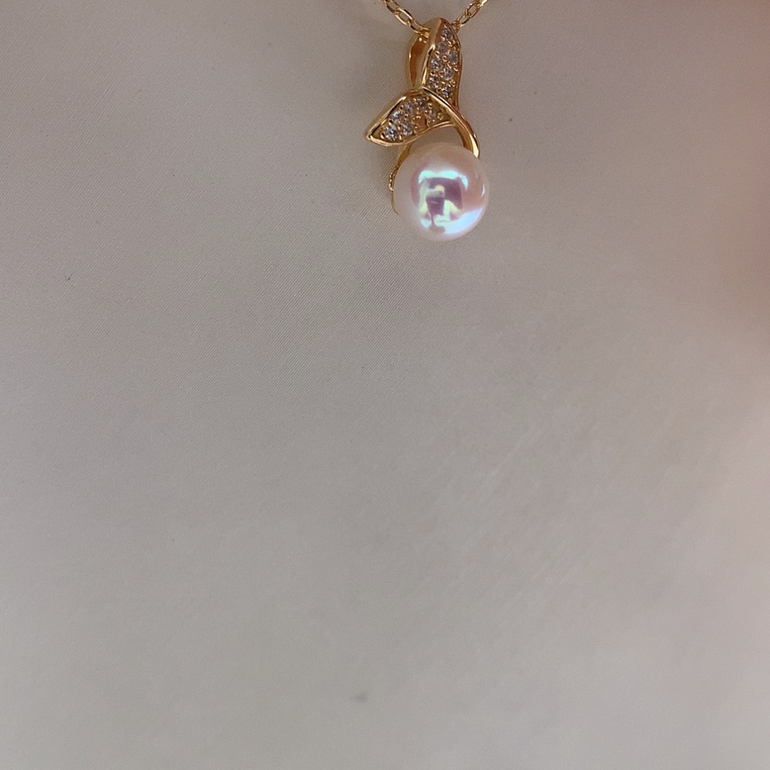 吊坠(赠链)银S925镶嵌海水珍珠6.5-7mm ak