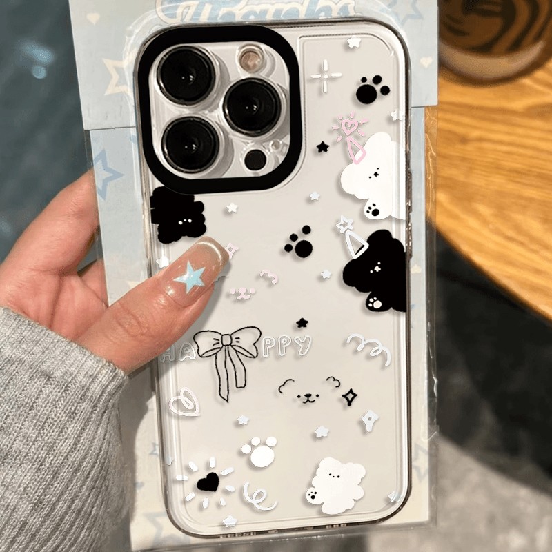 蝴蝶结小熊适用iPhone15/14/13手机壳17promax软16女xs苹果11xr