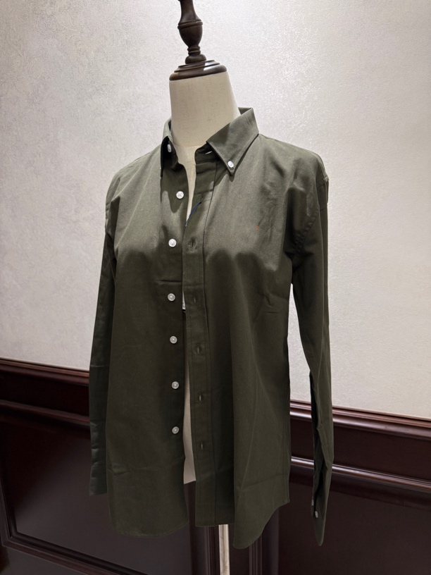 JINRAN 高品亚麻橄榄绿衬衫 