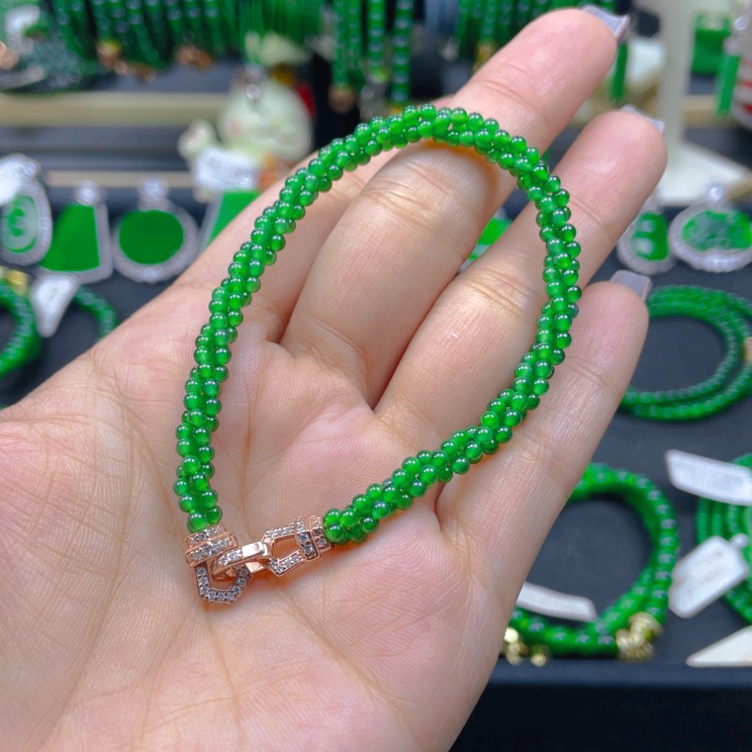 未镶嵌手链翡翠麻花手链