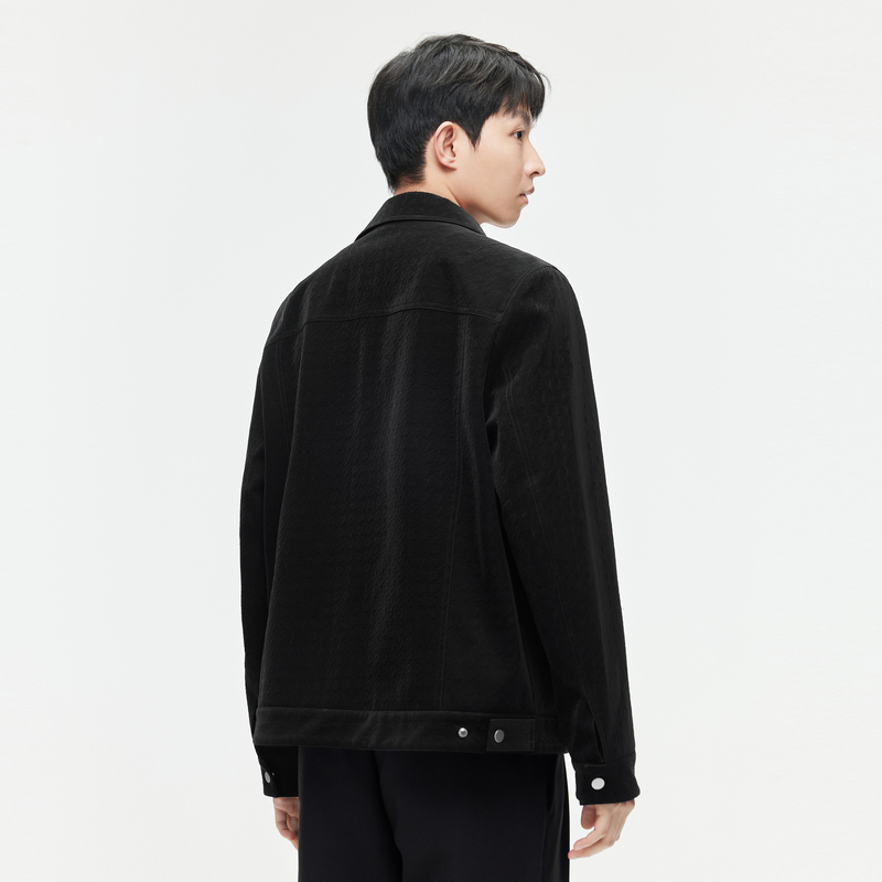 【新品】GXG男装雾面压花PU皮夹克款男士满印立体印花#G24D213020