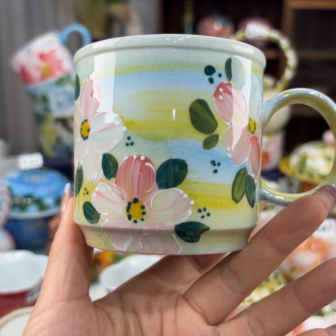 瓷片景德镇手绘高温釉下彩陶瓷茶具