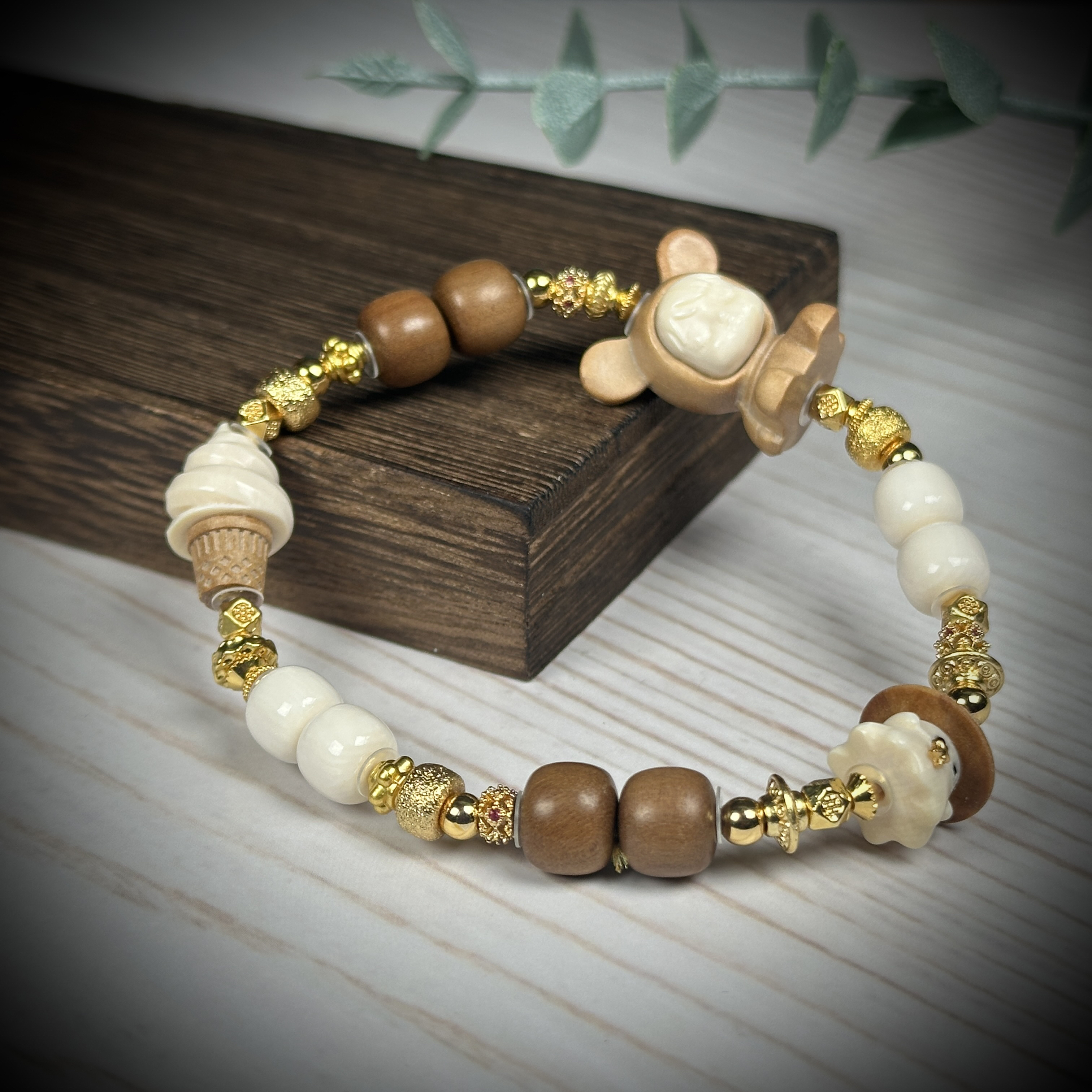 Q44-75天然猛犸 设计款手链 支持鉴定