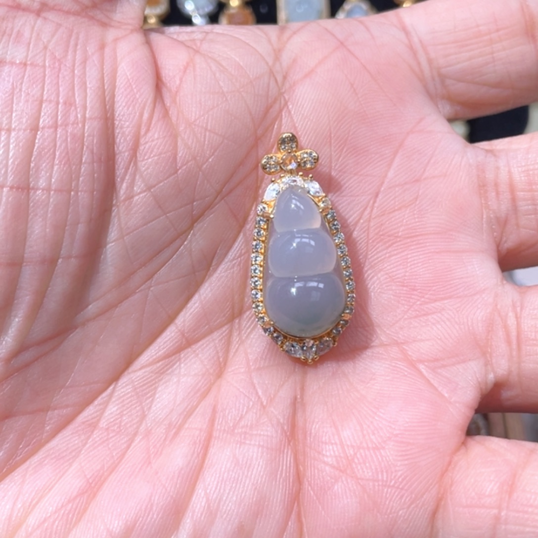 翡翠银S925镶嵌颈饰