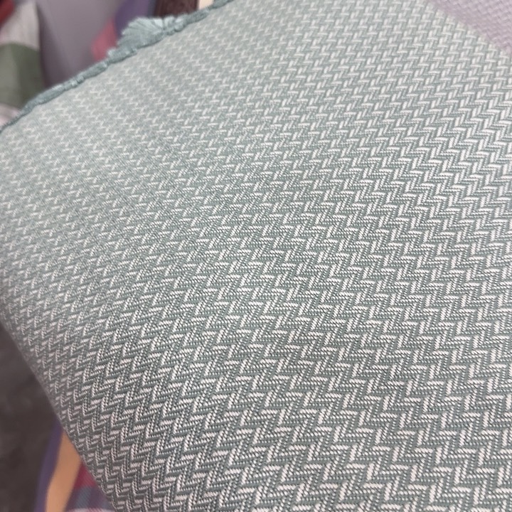 棉绿色微瑕手工粗布