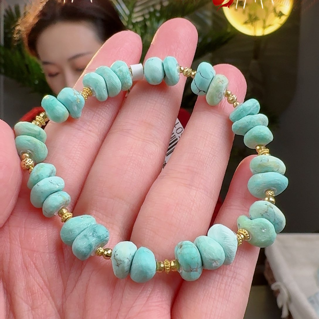 绿松石珠宝奇石18K金镶嵌