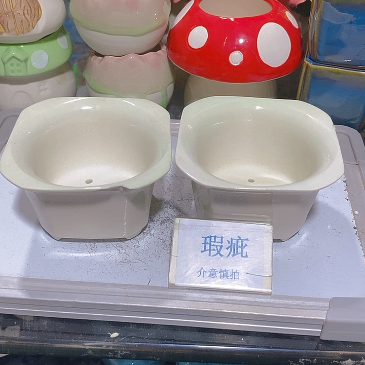 摆件多肉瑕疵盆有孔。