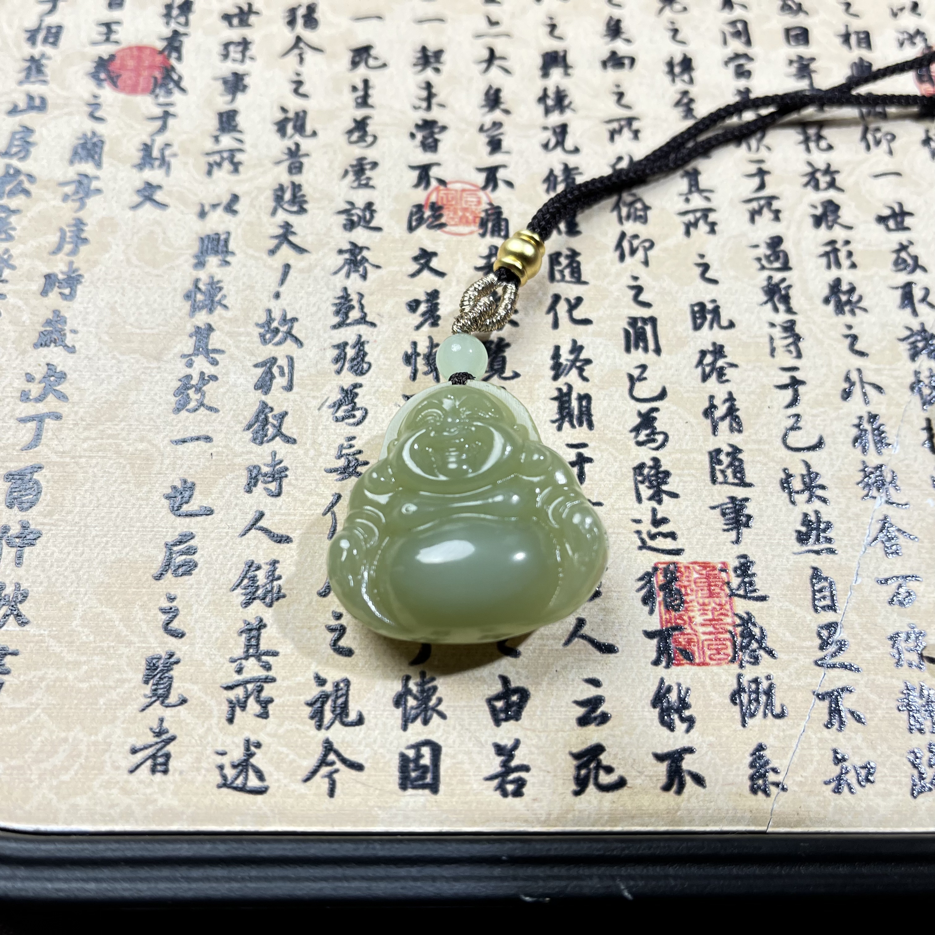 E039岫玉大肚佛项链0211901015.9