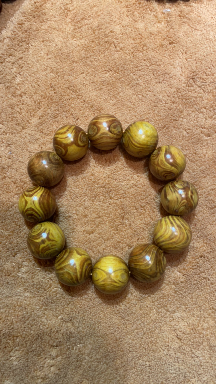 黄金檀2.0满纹对眼单圈手串