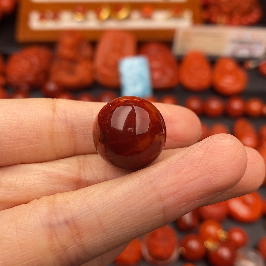 南红玛瑙四川凉山瓦西单珠16mm未镶嵌