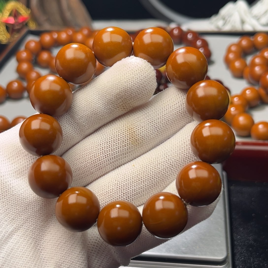 橄榄核手串1.73+树王精品铁核 小孔