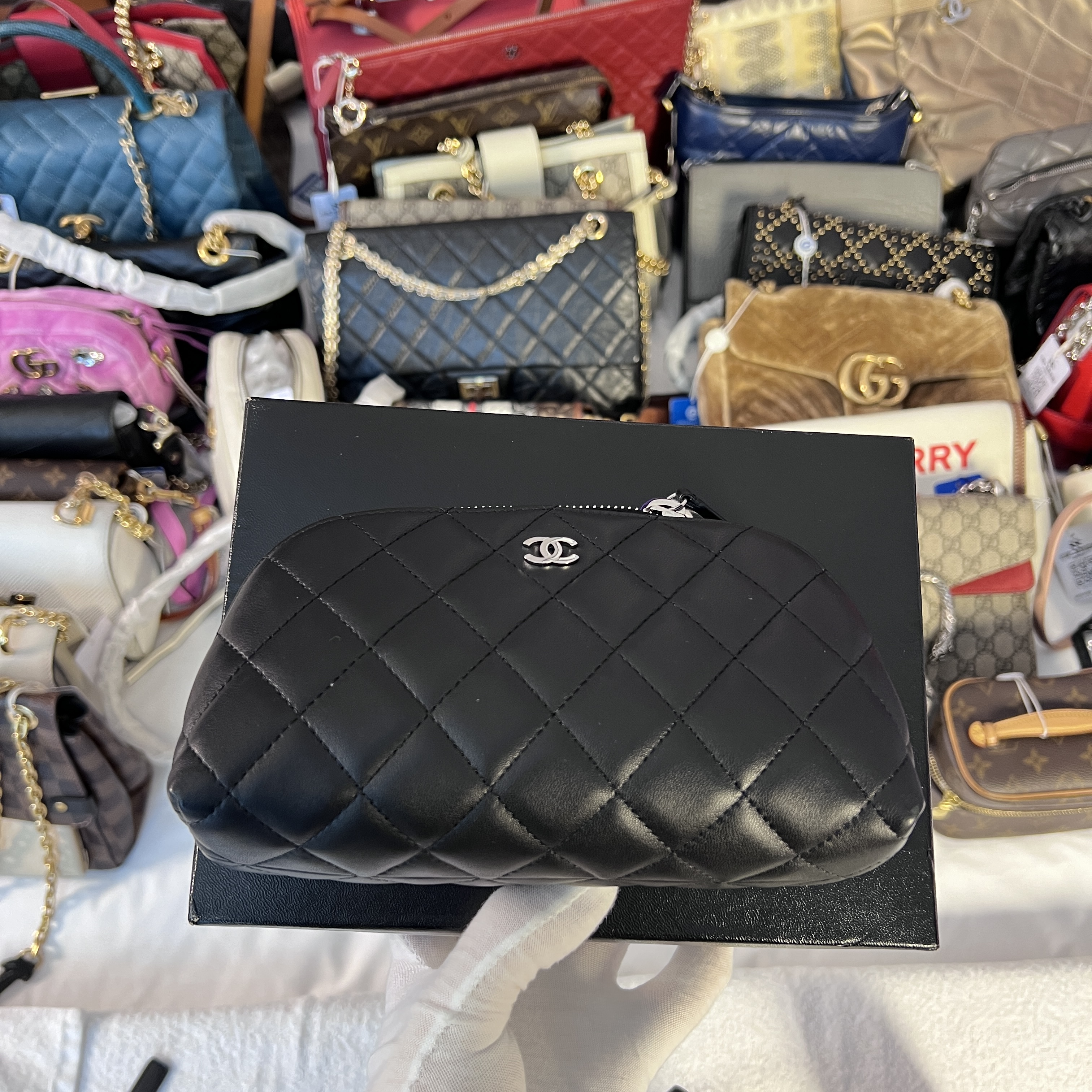 95新 Chanel/香奈儿 黑银钱包/龙龙在包展