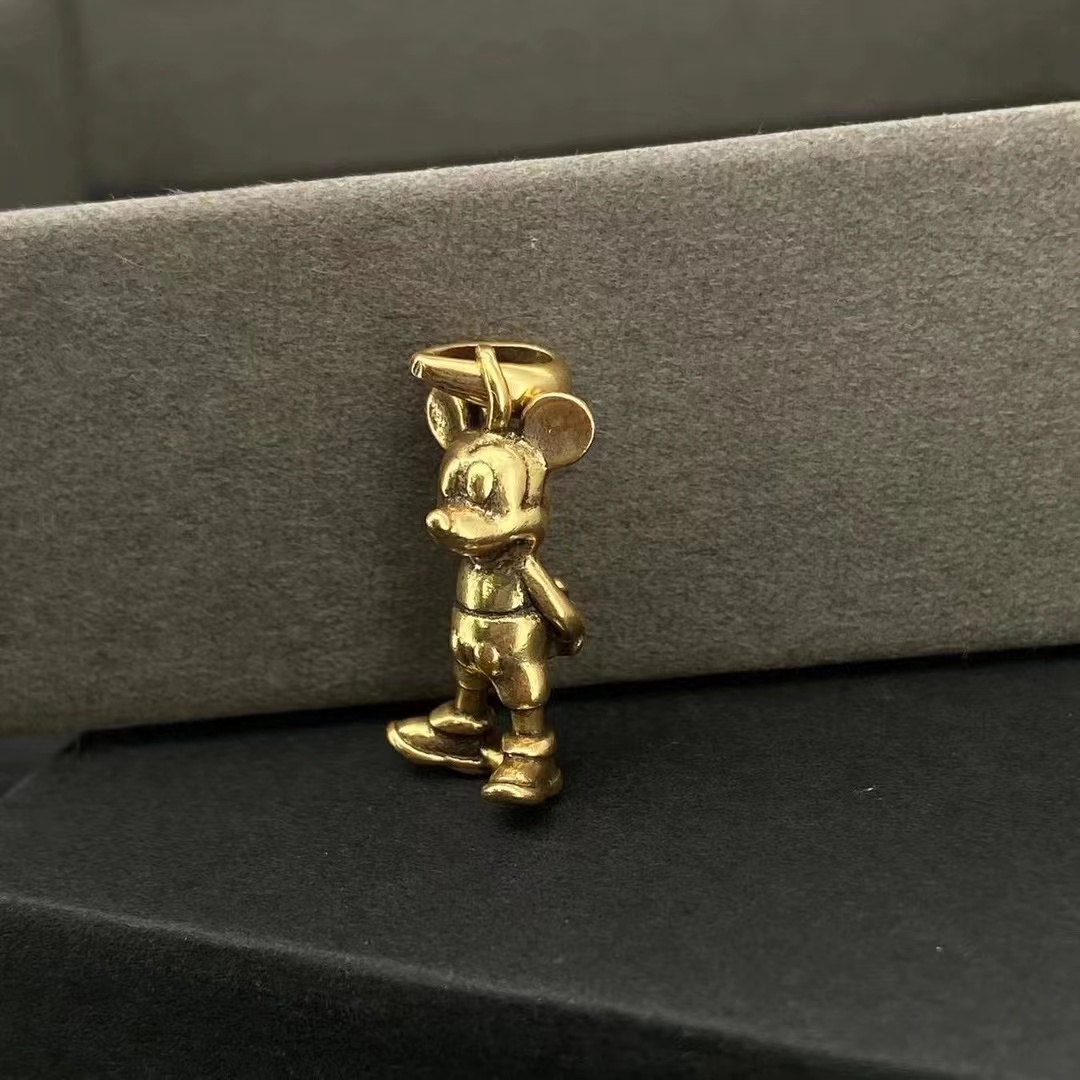 吊坠925银 A101小众古金工艺背手米奇小银吊坠