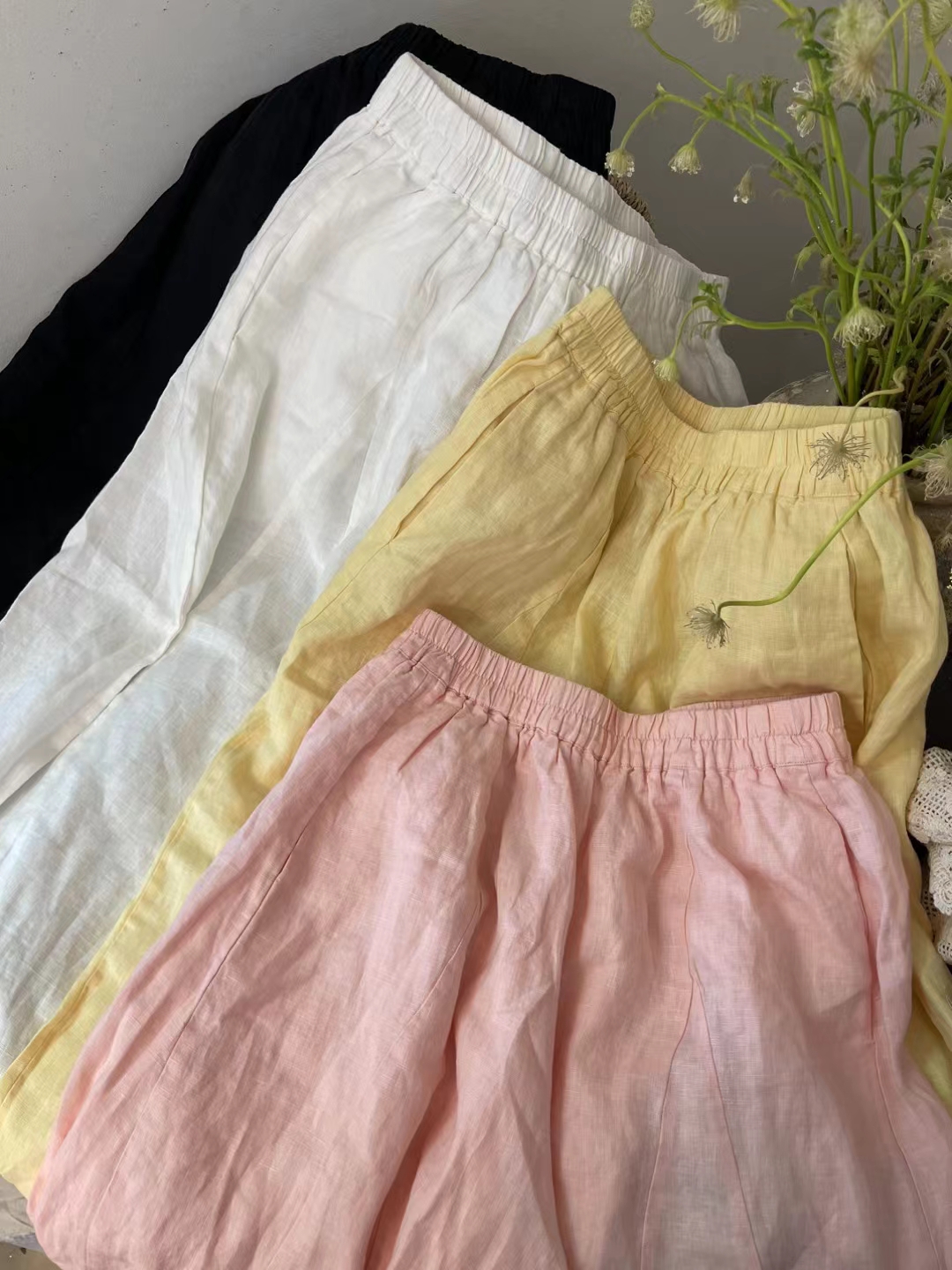 夏季休闲灯笼裤纯色