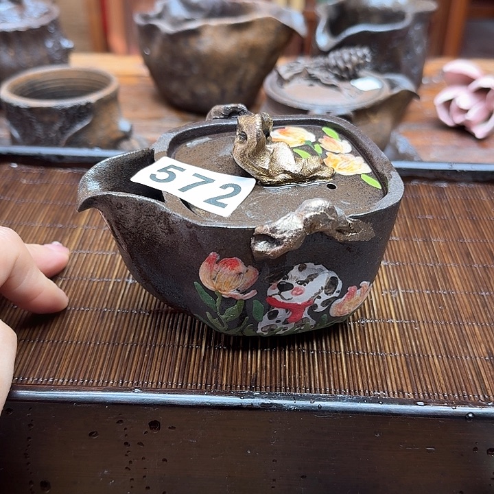 纯手工制作粗陶茶具