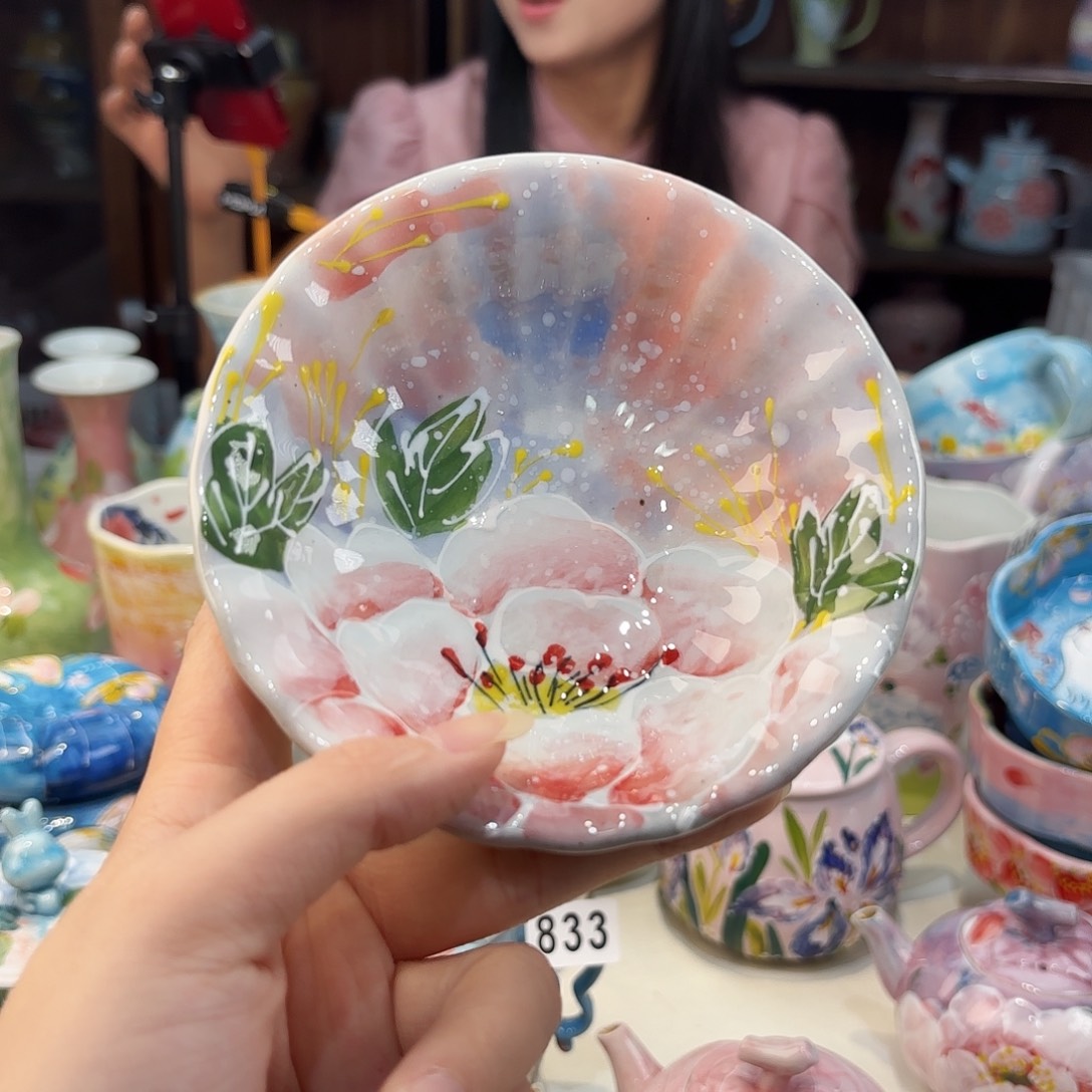 瓷片景德镇手绘高温釉下彩陶瓷茶具