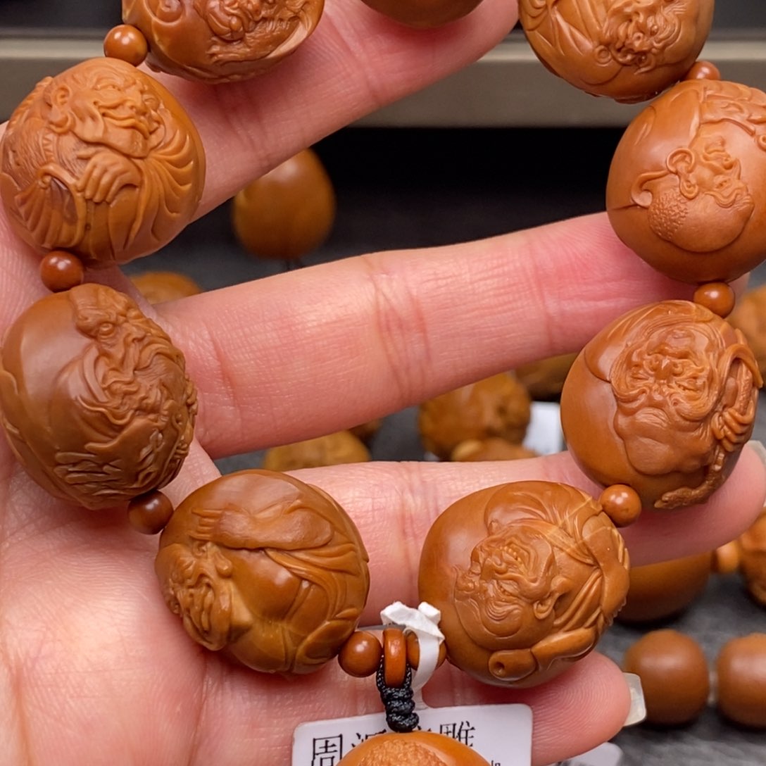 橄榄核手串/手链大师姐 浮雕双面十八罗汉手串2.1✖️2.2