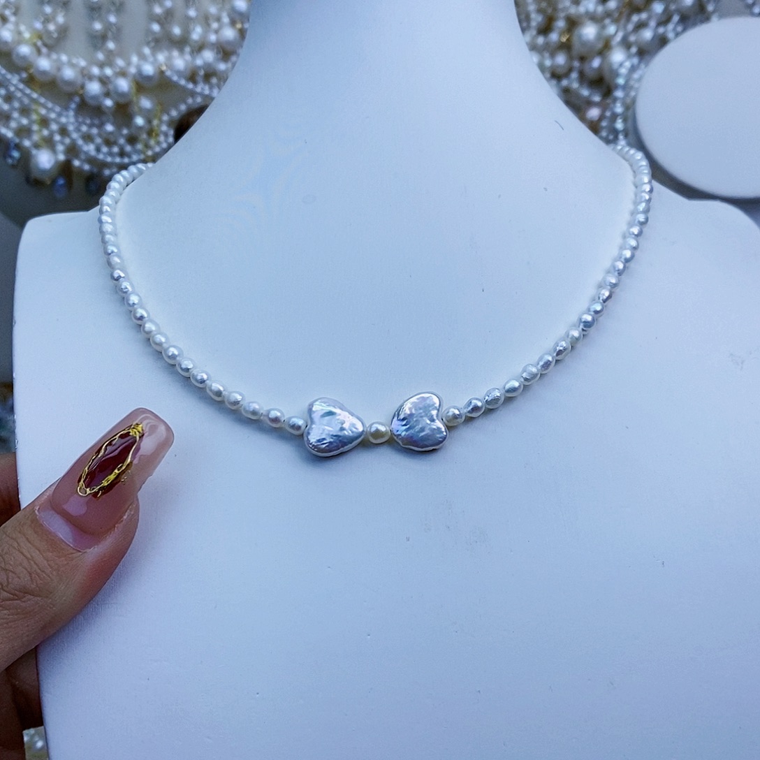 淡水珍珠颈饰银S925镶嵌