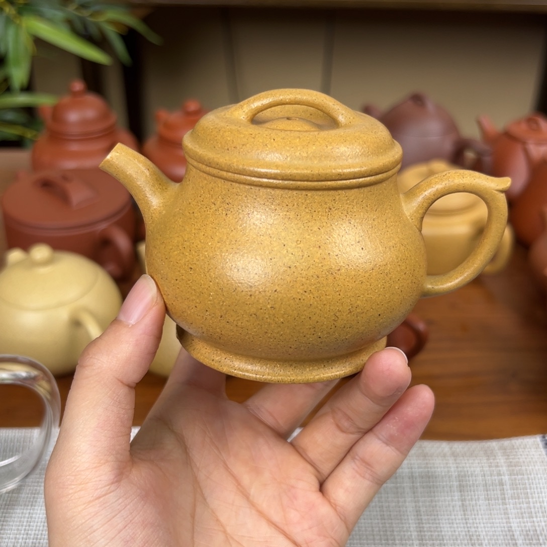 紫砂茶壶紫砂壶颂金黄金段170cc全手