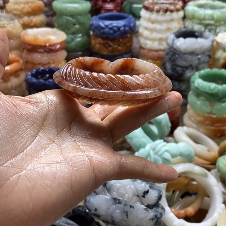 夢***影石英岩玉未镶嵌手镯