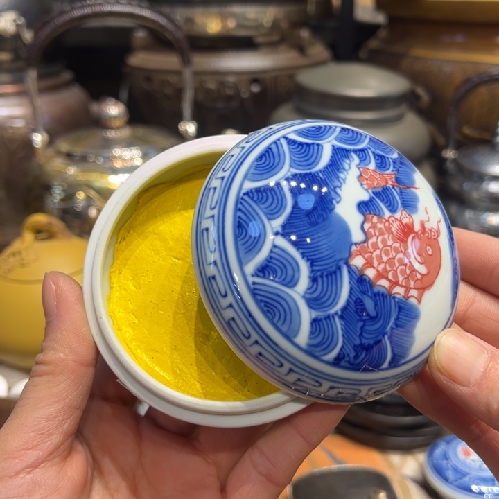 蜜安罐瓷香炉锡茶则