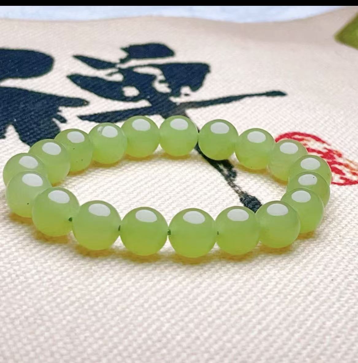 新人福利！青海精品天然山料晴水绿卡10手串！