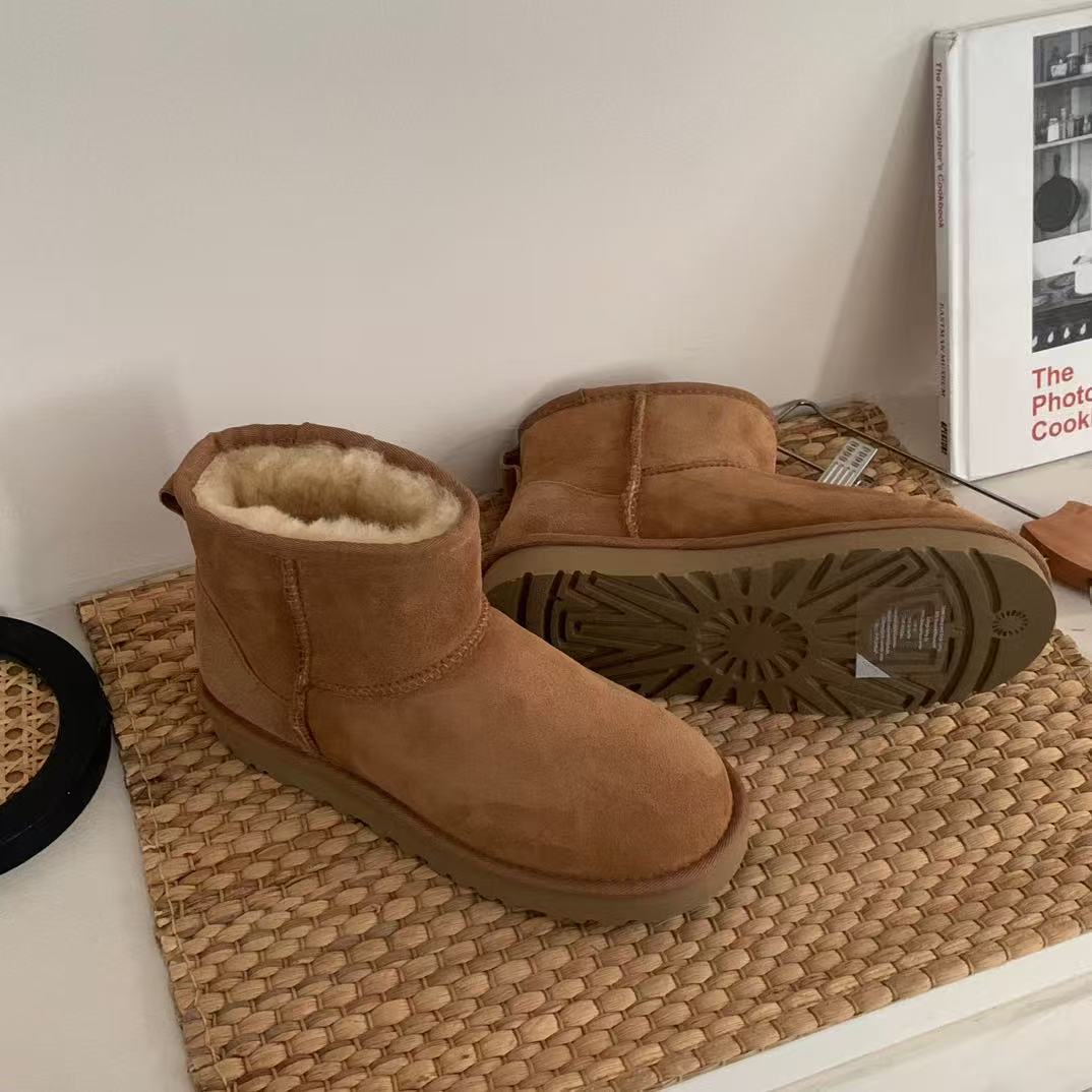 【5854薄底】羊皮毛一冬季经典款保暖百搭雪地靴