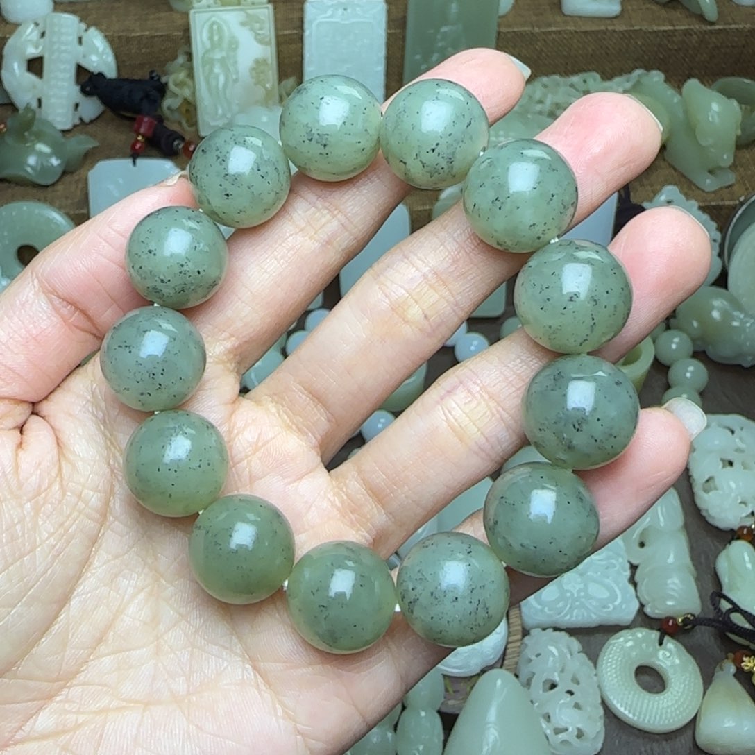 和田玉挂件未镶嵌卡16手串