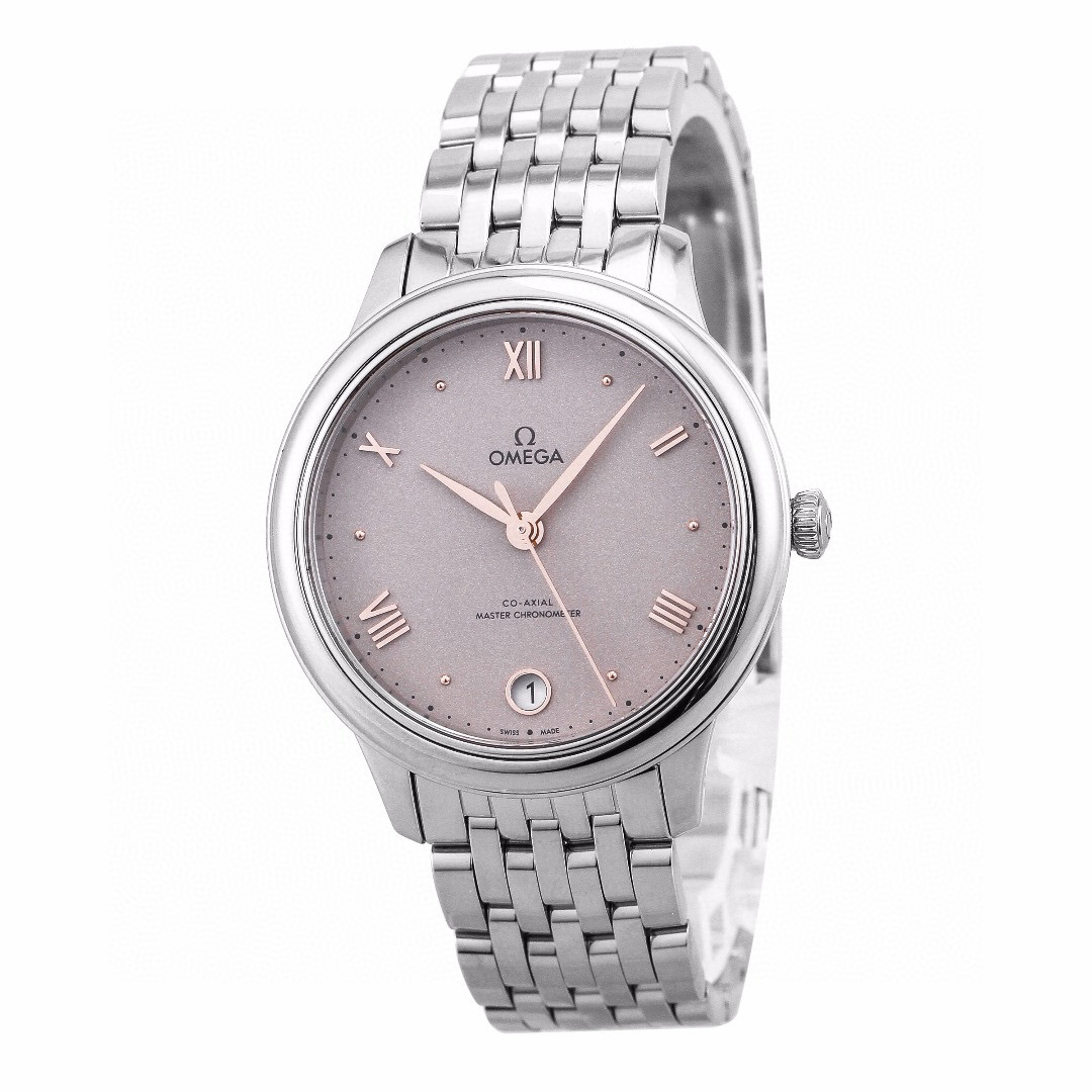 99新 Omega/欧米茄 麦麦女表 蝶飞 34mm 玫瑰灰色 自动机械