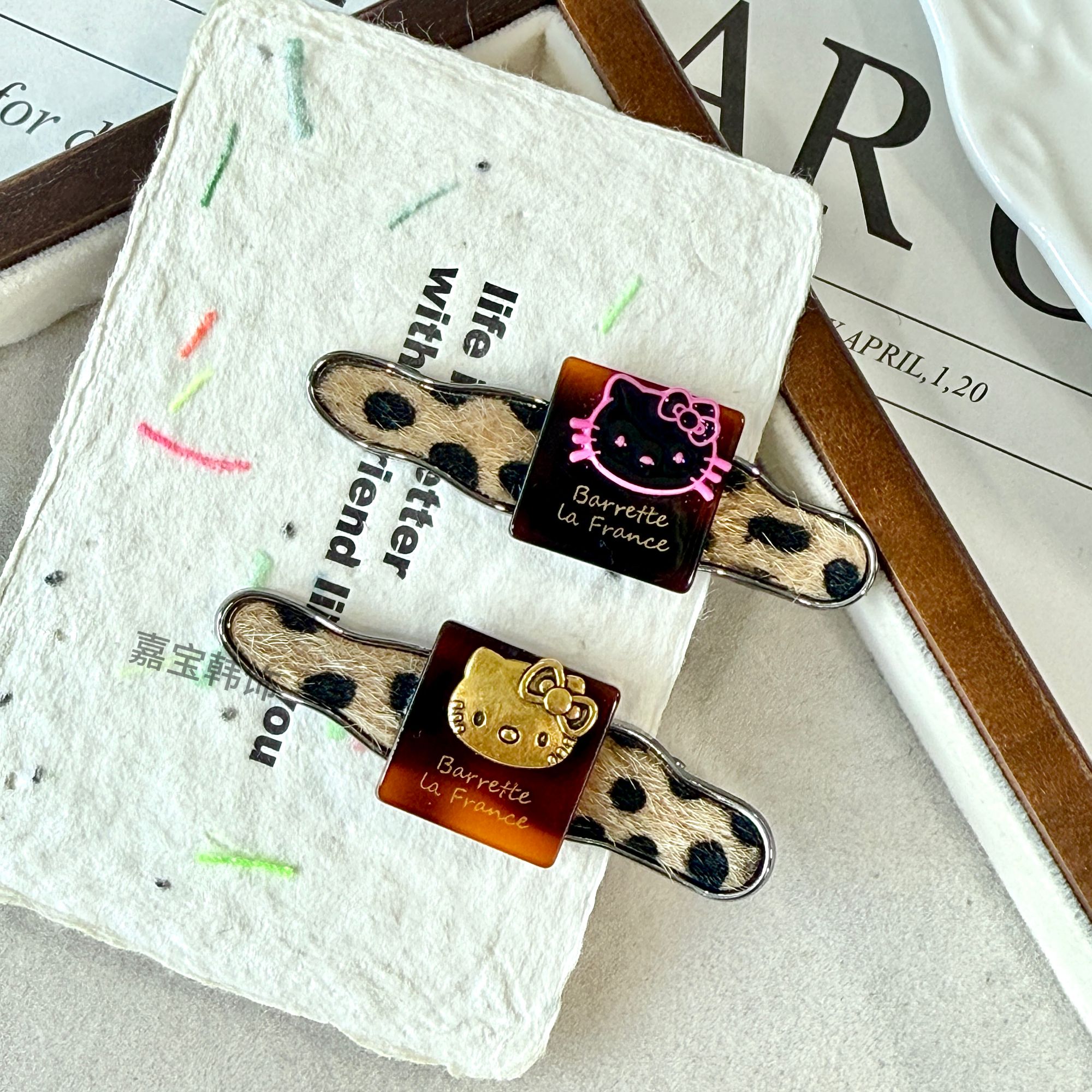 韩版东大门定制款原创设计气质时尚百搭kitty高级感原版发夹YZ271