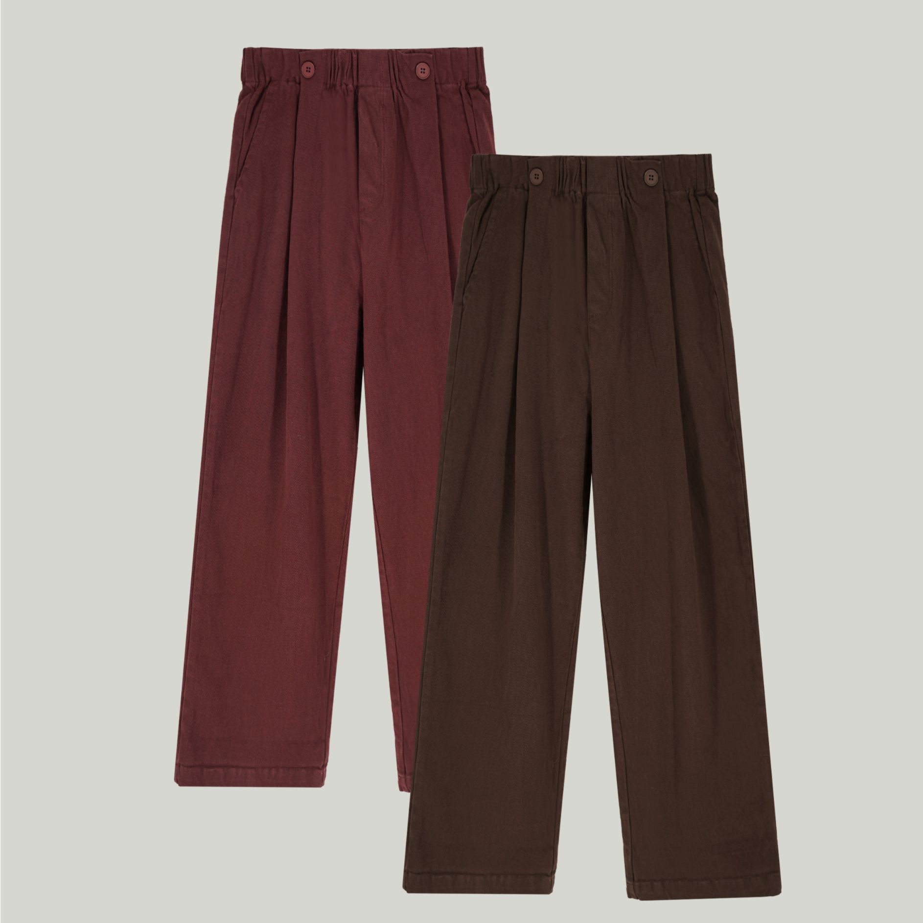 诗妮歌25新年高定 | 【双子纽扣】日奢极简穿搭加厚休闲直筒裤