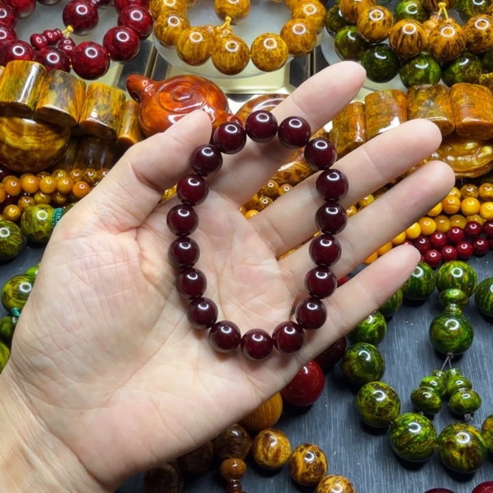 松木琥珀木文玩手串