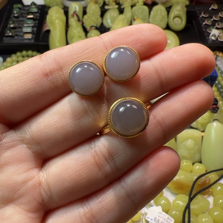 和田玉颈饰银S925镶嵌