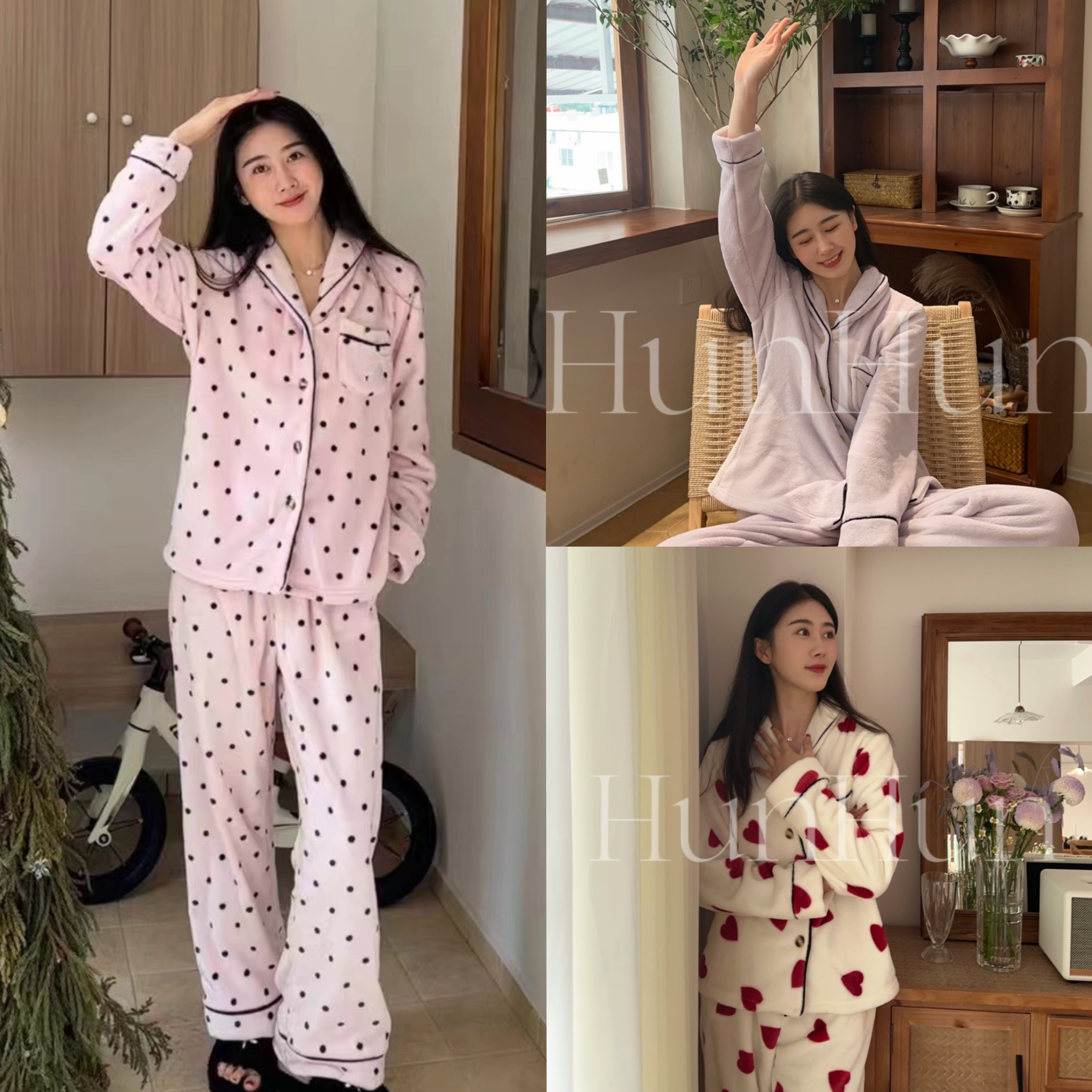 【冬款厚绒法兰绒合集】小众设计轻奢潮牌睡衣家居服长袖长裤套装