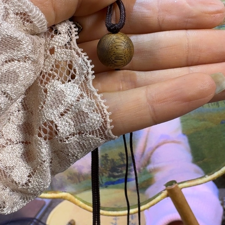 沉香吊坠桑绿奇楠沉香圆珠单珠吊坠