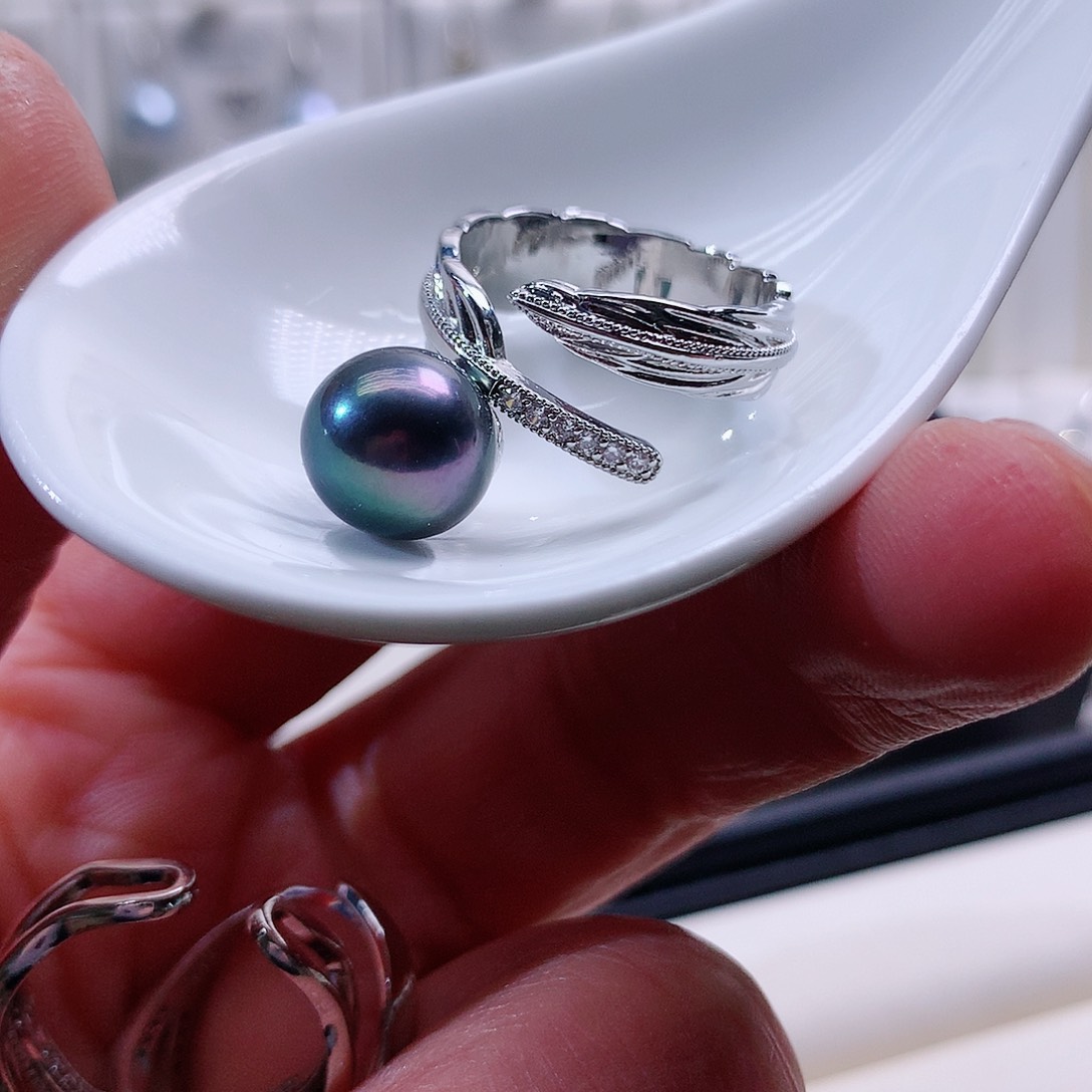 淡水珍珠戒指合金