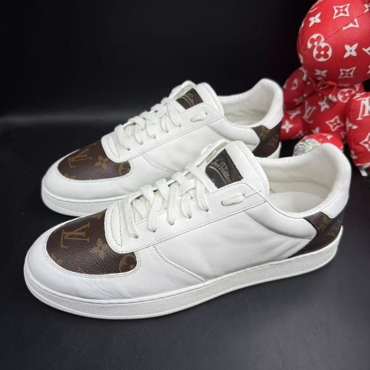 95新 LouisVuitton/路易威登 白棕前后拼接板鞋41.5欧码 ddm2282