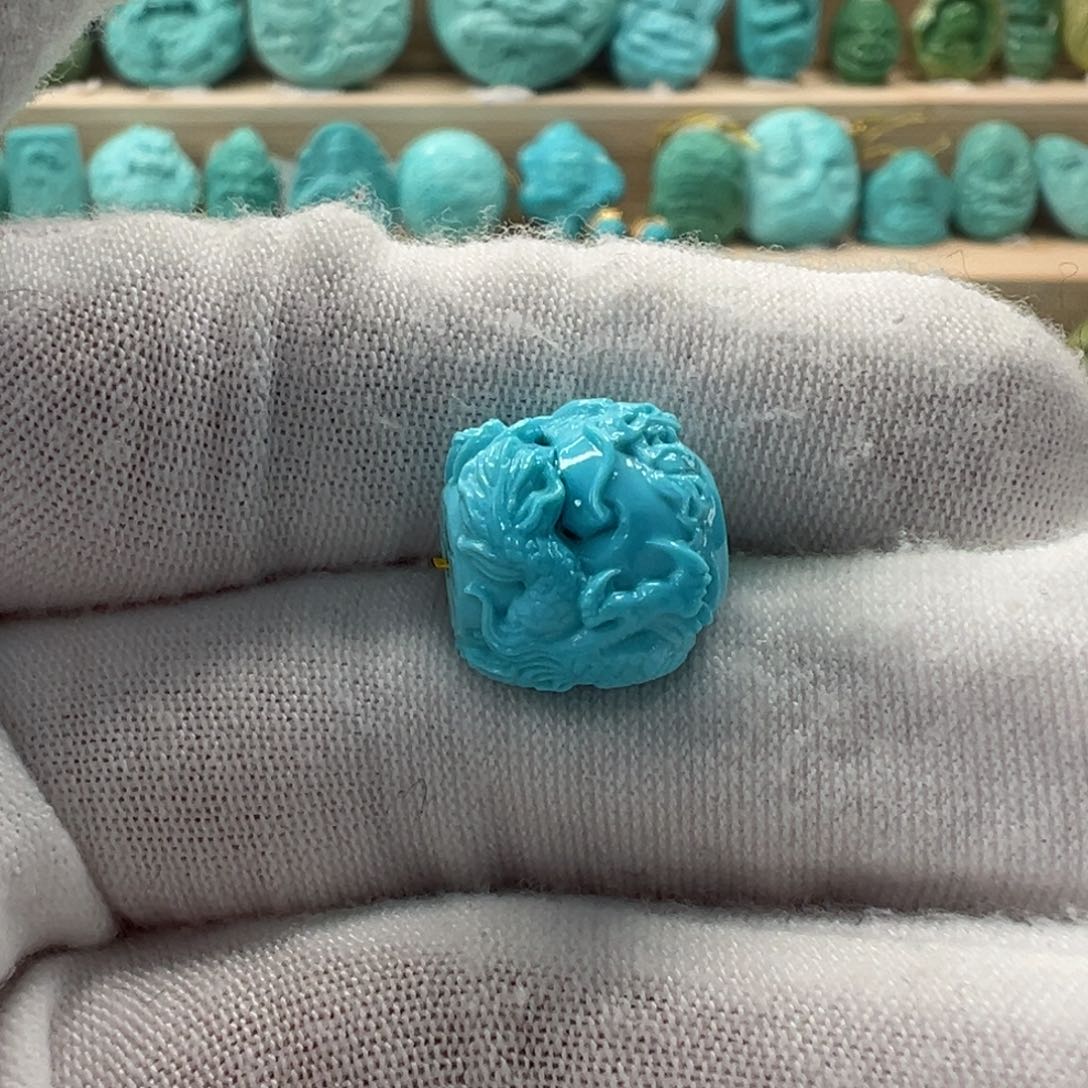 未镶嵌绿松石龙珠 11.9x12.6mm