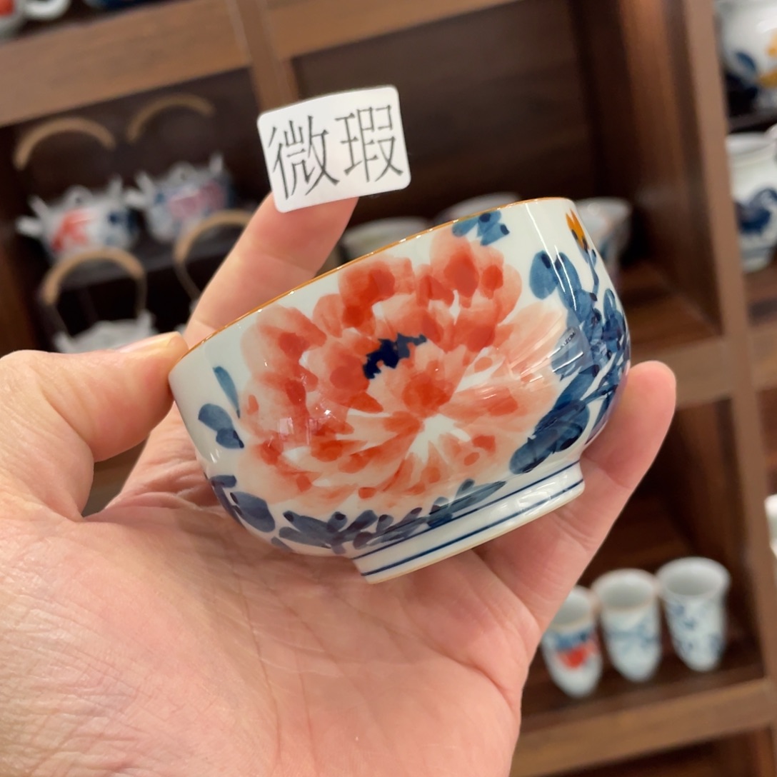 釉下手绘茶具微瑕