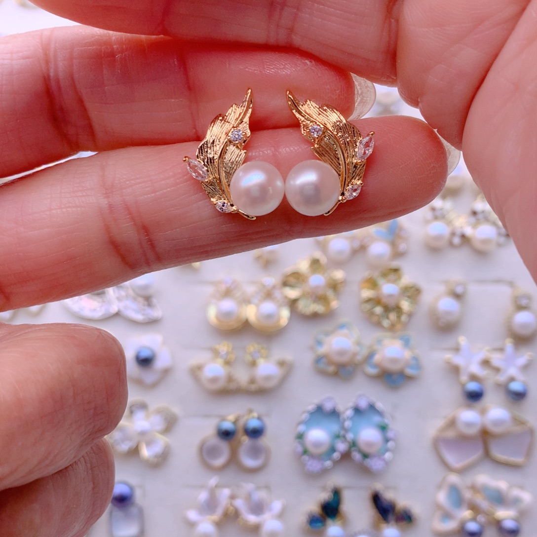 耳饰合金淡水珍珠