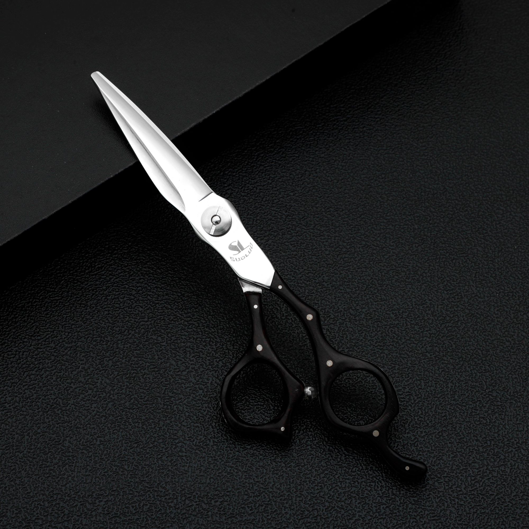 理发店专业发型师专用锋利耐用木柄滚珠轴承平剪无痕牙剪理发剪刀