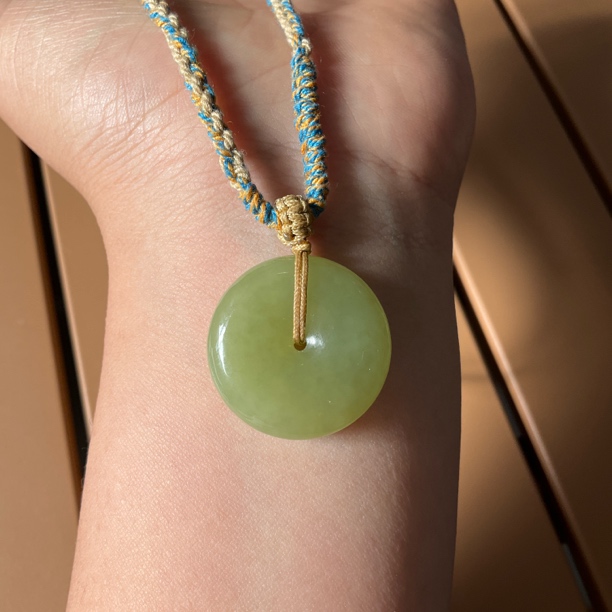 和田玉黄口料平安扣挂件