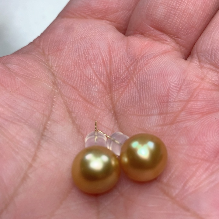 18K金镶嵌耳饰海水珍珠
