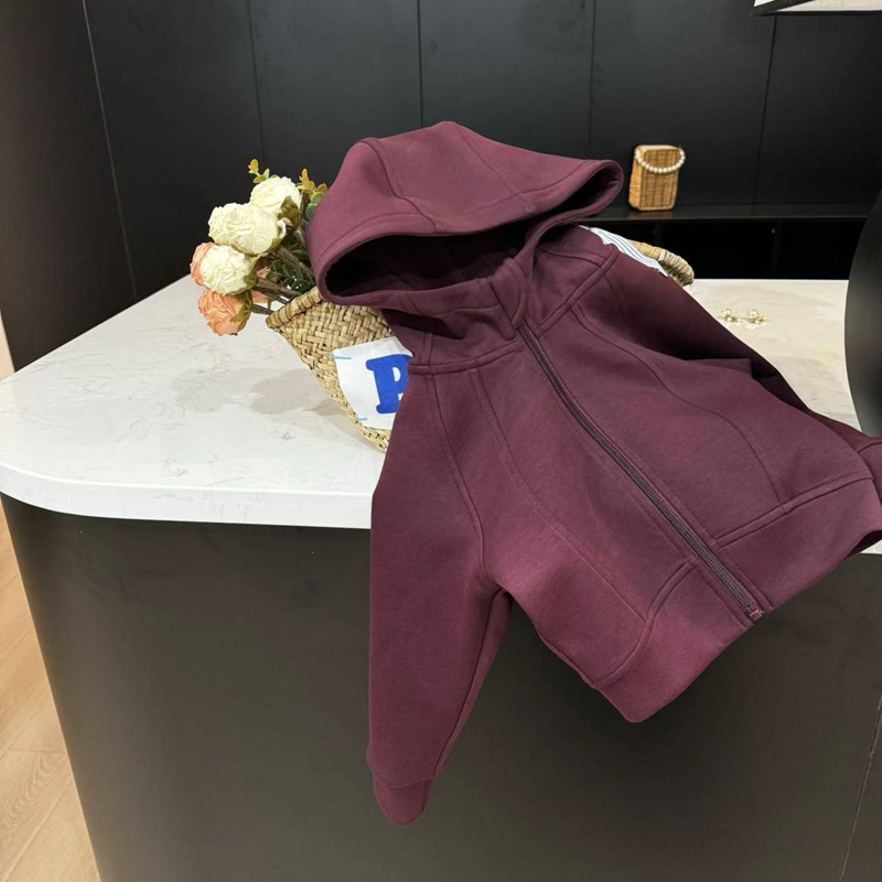 现货leomama【小奶皮】童装女童连帽卫衣开衫秋冬儿童纯色运动上衣