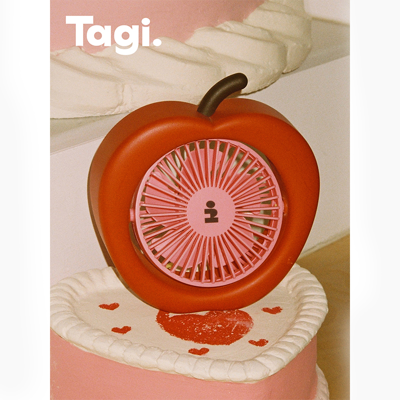 Tagi.想象苹果桌面可调节usb台式风扇办公桌小型电风扇可爱