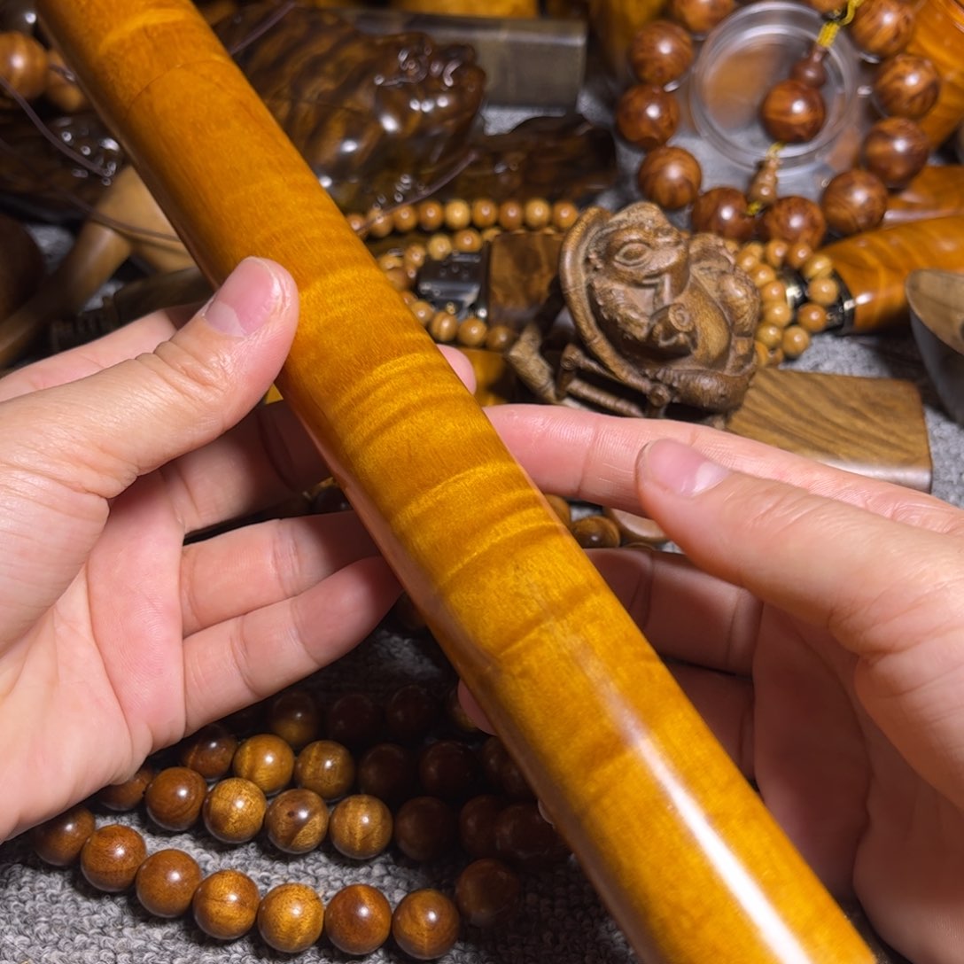 金丝楠水波香筒小叶