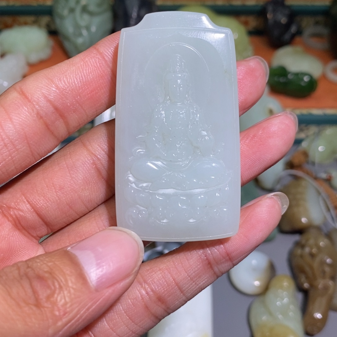 @***空和田玉未镶嵌挂件