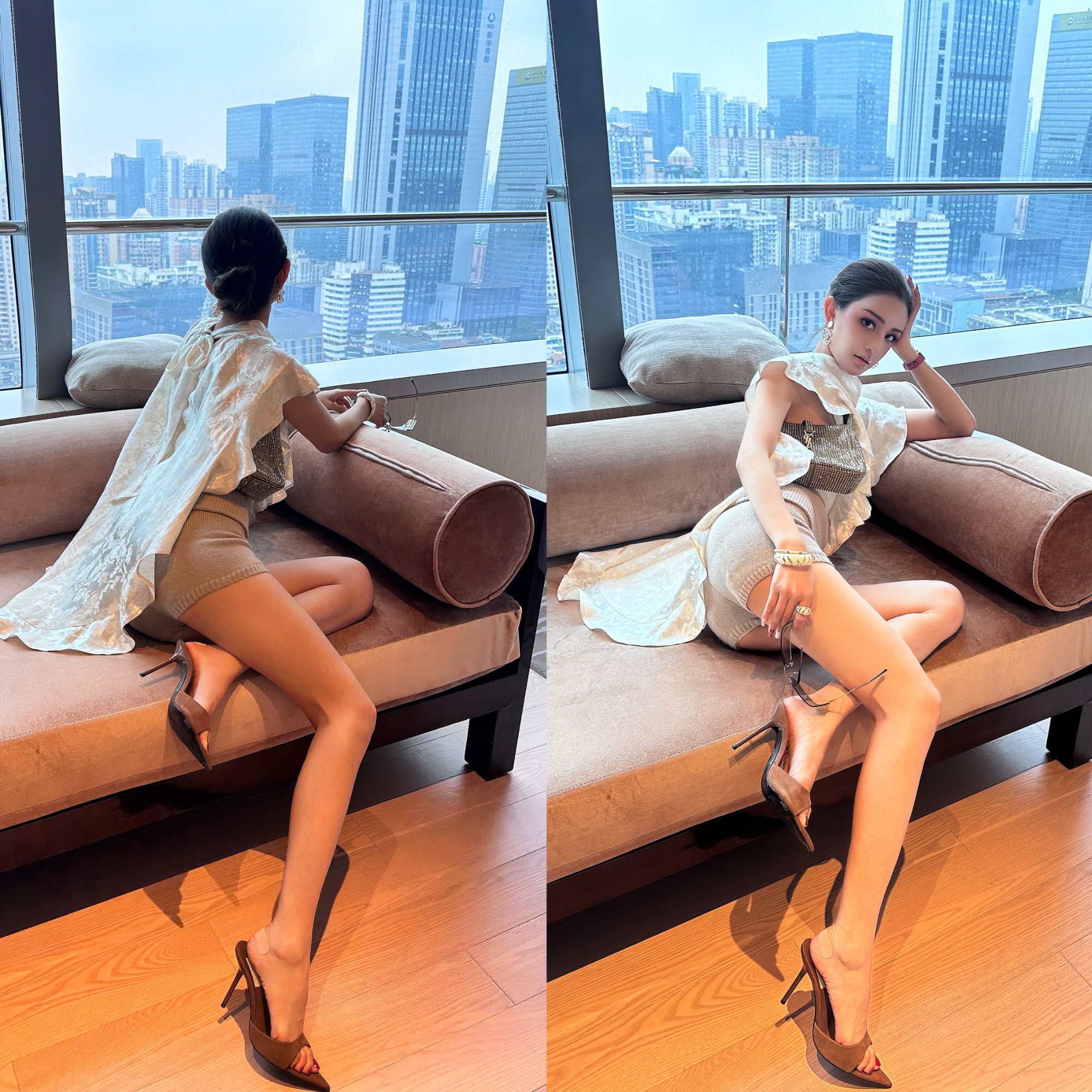 2025初夏MyloveLeo“苏格兰情书”时尚提花斗篷上衣（衣长70）