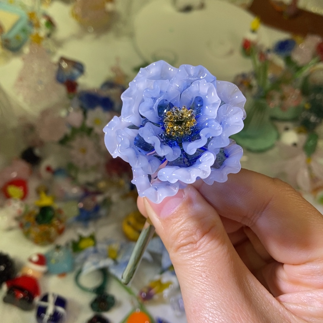琉璃手工艺品蓝白